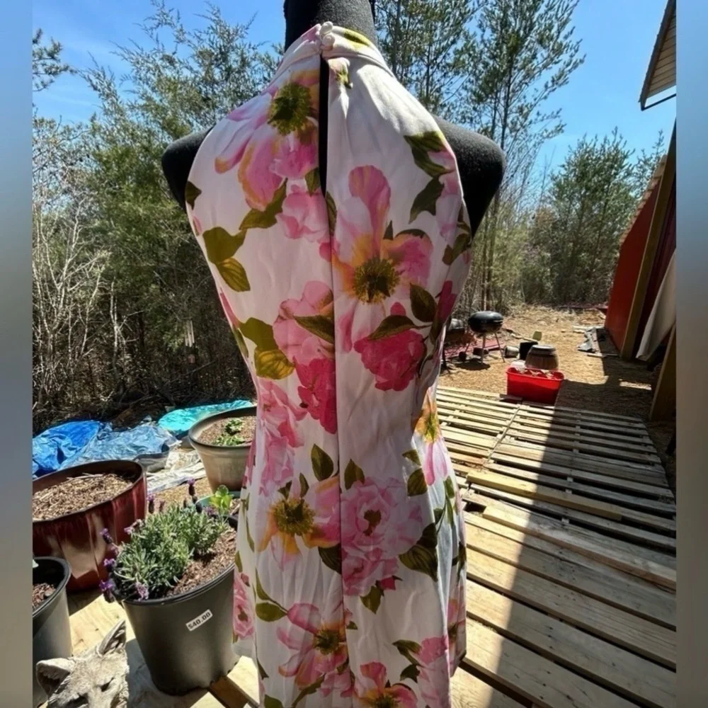 Enfocus studio dress. A-line. Flowers. Sleeveless. Midi - Picture 4 of 9